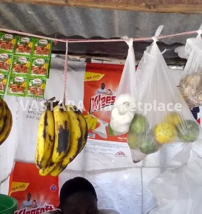 A piece of banana, garlic, lemon, ginger