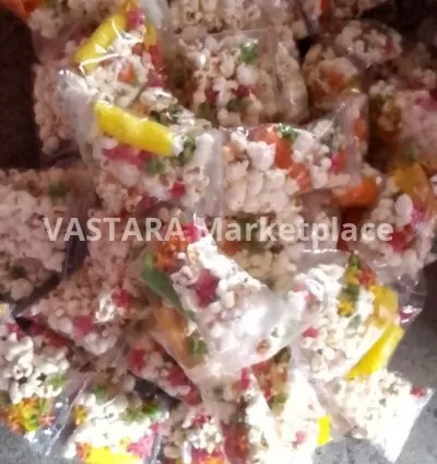 Packed popcorns mixed with pipes