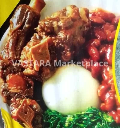 Ugali with wetfry meat