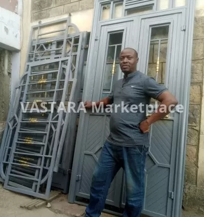 Modern double steel door