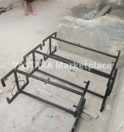 Modern steel table frame with top
