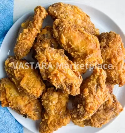 Marinated and deep fried chicken